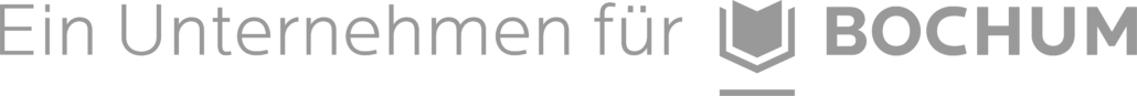 Stadt-Bochum-Logo Ein grauer Schriftzug "Ein Unternehmen für Bochum".