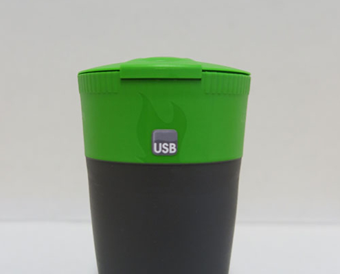 USB Mehrwegbecher Grün-schwarzer USB Mehrwegbecher