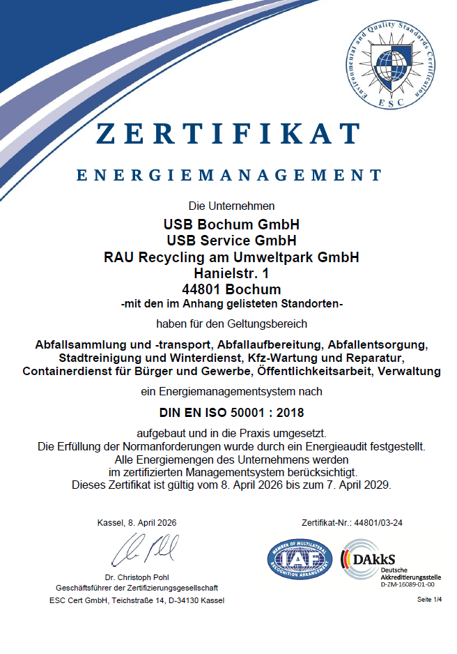 Zertifikat Energiemanagement