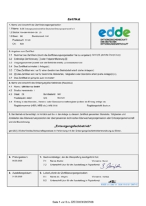 Zertifikat edde 2026 USB Service GmbH-1